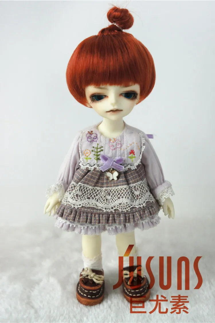 JD363 1/12 1/8 Мода BJD синтетический, мохеровый, для куклы парики Симпатичные Updo кукольные волосы Размер 3-4 дюймов 5-6 дюймов кукольный парик аксессуары - Цвет: 4-5inch Carrot SM130