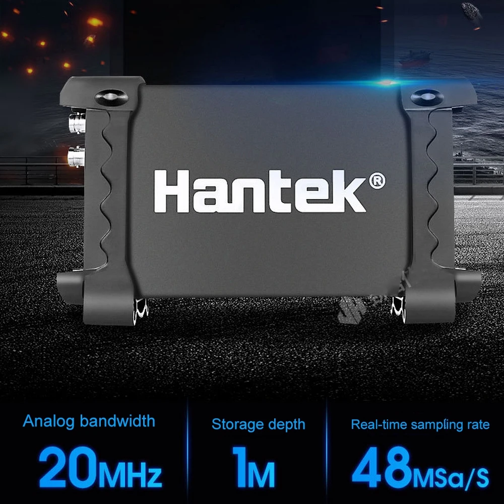 Hantek цифровой Виртуальный осциллограф 2 зонда 6022BE ноутбук ПК USB канала 20 МГц 48 мс/с