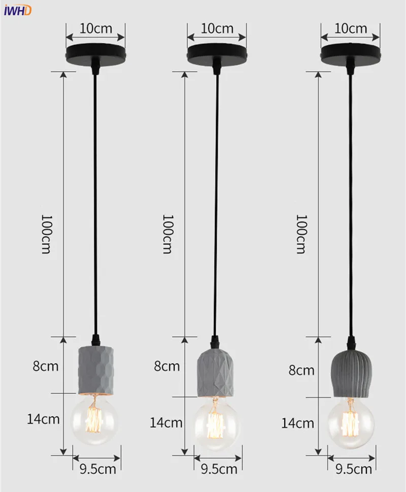 Industrial Vintage Pendant Lights LED Cement Loft Pendant Lamp Creative Hanglamp Hanging lamp Bedroom Living Room Decoration Bar (6)
