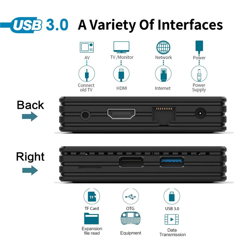 HK1 Cool RK3318 Smart TV Box Android 9.0 4G 64G Media player 4K Google Voice Assistant WiFi Support IPTV Media Player