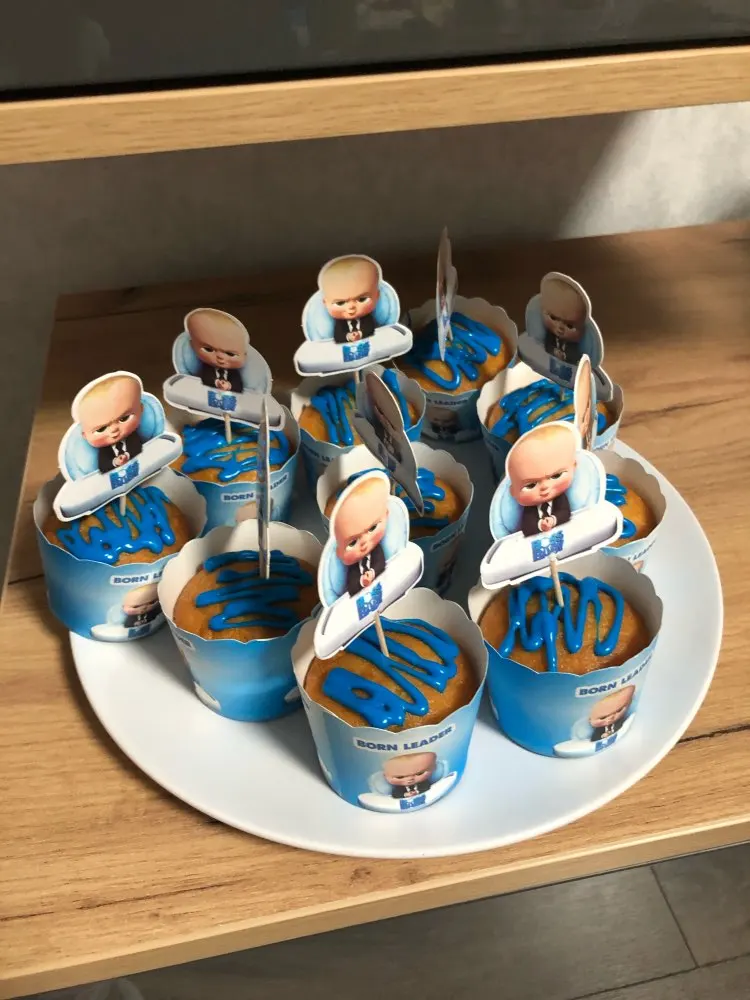 Мультяшные детские бумажные тарелки и стаканы с соломинкой, топпер для торта, подарок на день рождения для мальчиков, вечерние принадлежности