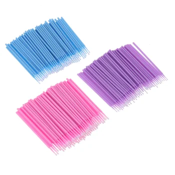 

300pcs Disposable Micro Applicator Brushes Eyelash Extension Cotton Swab Eyelash Micro Brush (100pcs Size L Light Blue + 100pcs