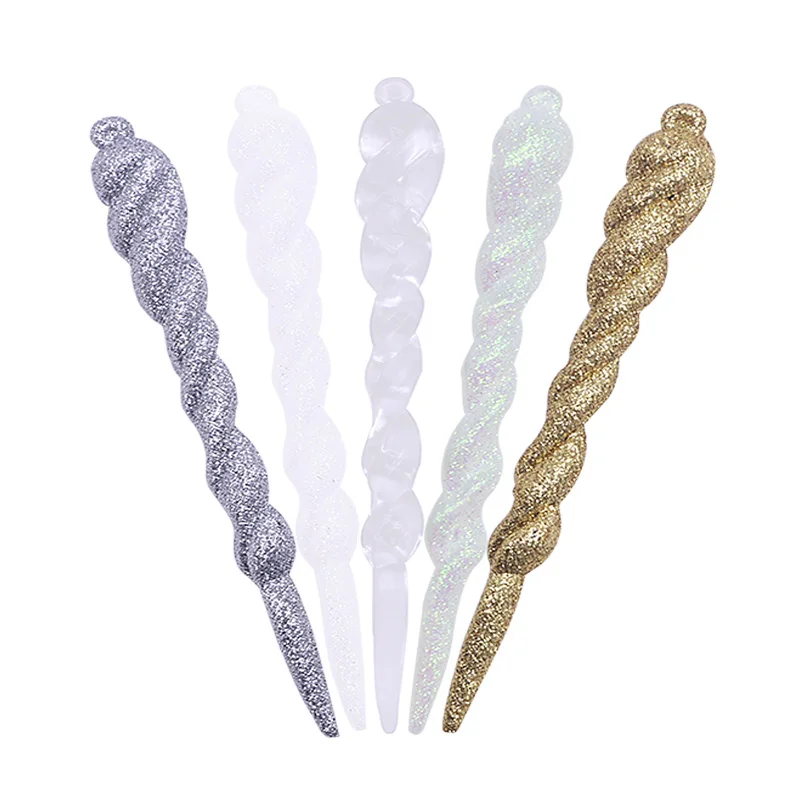 

10pcs Transparent Christmas Icicle Ornament DIY Xmas Party Hanging Deccoraiton Tree Pendant Glitter Accessories for Home Decor
