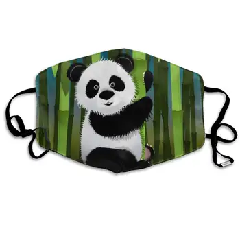 

Mouth Mask Curious Baby Panda Print Masks - Breathable Adjustable Windproof Mouth-Muffle, Camping Running for Women and Men