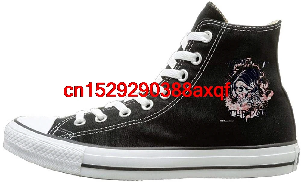 

Unisex Casual Shoes Boys and Girls Sports Shoes Skeleton Canvas Shoes High Top Sport Black Sneakers