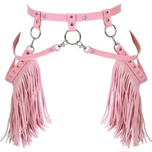 Готический ремень-подвязка ремень кожаный жгут бондаж поясные ремни кисточка Бохо на бретелях металлическое женское белье ноги размера плюс танцевальная одежда