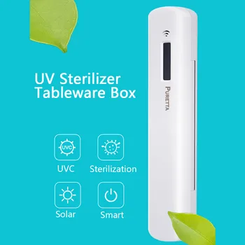 

Solar Smart UV Sterilizer Portable Lamp Box Intelligent Spoon Storage disinfect Tableware Box School Kid Travel Business Trip