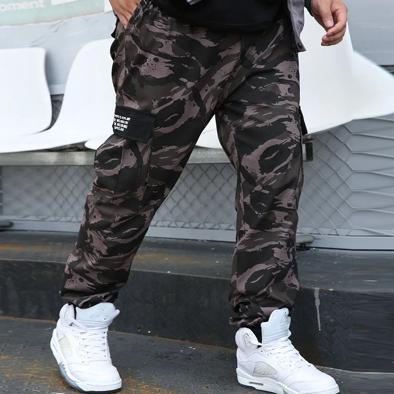 

FALIZA Camo Joggers Men Camouflage Cargo Pants Multi Pockets Military Trousers Men's Hip Hop Causal Cotton Loose Pants 9XL PA44