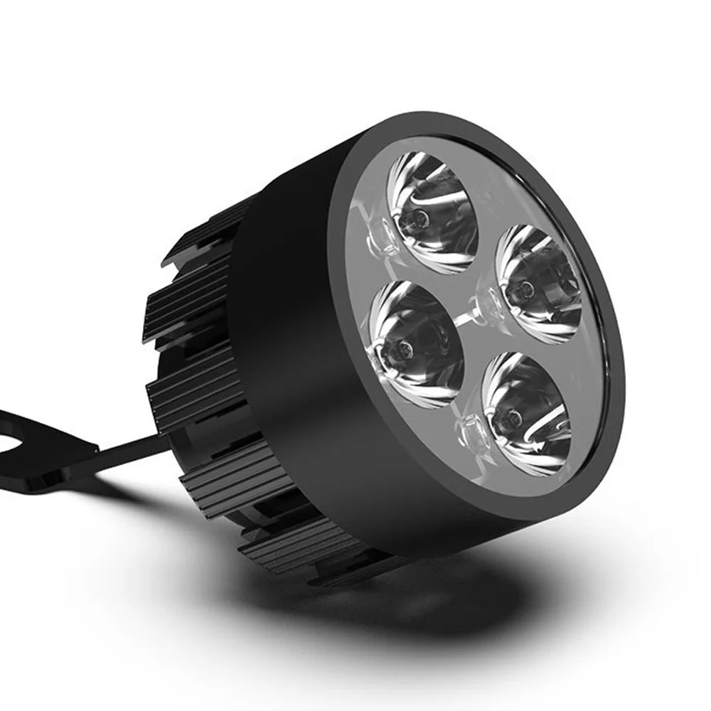 Водонепроницаемый мотоцикл пятно туман светильник 4 светодиодный головной светильник 24W 12 V-80 V фары дальнего света