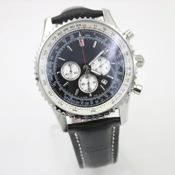 

luxury watch men B 1884 46mm AAA quartz battery watch tick movement Small dial work with buttons leather watches