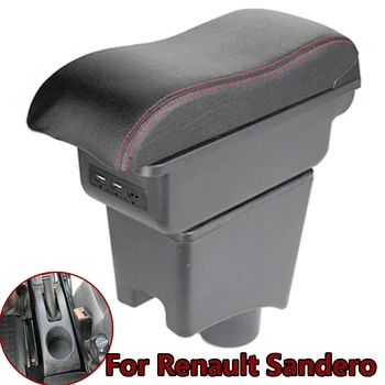 

Armrest Box for Renault Dacia Sandero Logan USB Charging Heighten Double Layer Central Store Content Ashtray In Car Accessories
