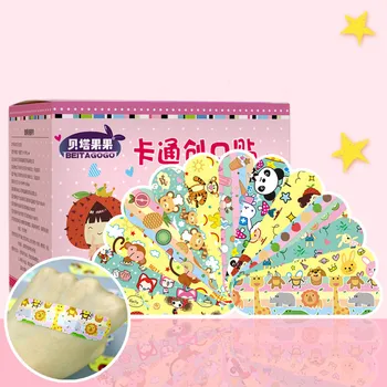 

120Pcs Hemostatic Adhesive Bandages Breathable Cute Cartoon Band Aid Ventilate First Aid Emergency Kit for Kids Adhesive Bandage