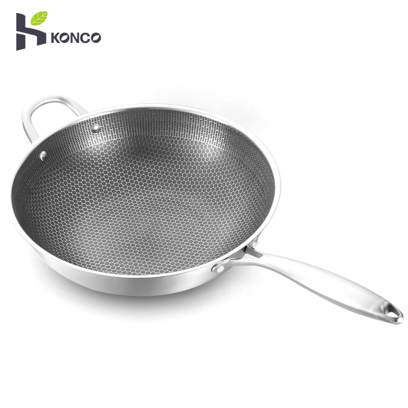 Honeycomb Coating Non stick Skillet Stainless Steel Wok - Temu