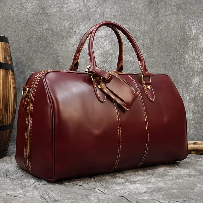 Real leather travel bags hand luggage for woman Duffle Bag Genuine