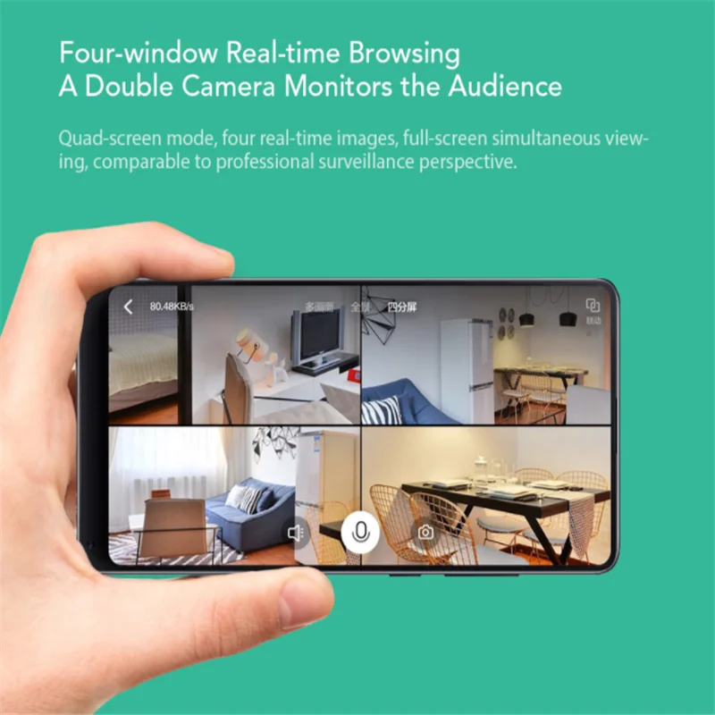 NewestXiaomi Xiaofang smart camera Dual Lens Version Panoramic Smart Network IP Camera Four Screens in One Window Two-way Audio