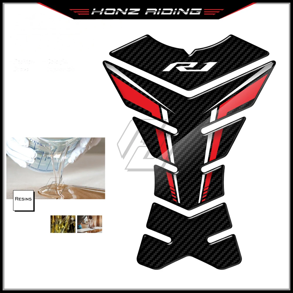 Per Yamaha Yzf-R1 R1 R1M Street Bike 3D Carbon-Look Moto Tank Pad Protector Sticker