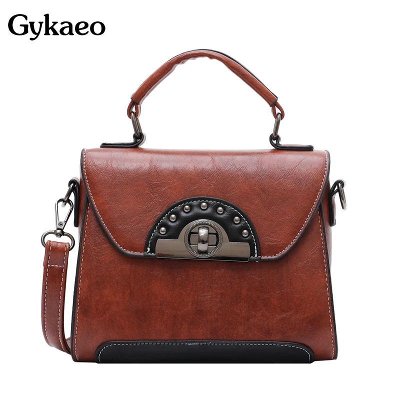 

Gykaeo Designer Handbags High Quality Vintage Tote Bag Ladies Fashion Small Crossbody Shoulder Bags for Women Leather Handbag
