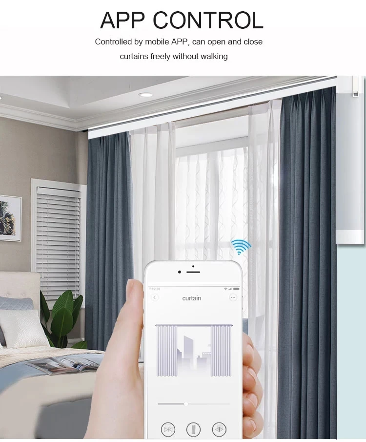 Homesupplier - Cortinas inteligentes, barra de cortina con control remoto,  control WiFi, compatible con Alexa, Google Home, longitud variada (barra de