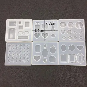 

DIY Crystal Epoxy Pendant Molds Diamond Digital Silicone Alphabet Button Hand Mirror Decoration uv resin Making