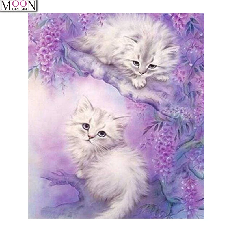 

MOONCRESIN Cat 5D DIY Diamond Embroidery Tiger Animals Painting Cross Stitch Full Square Drill Rhinestone Mosaic Decoration Kits