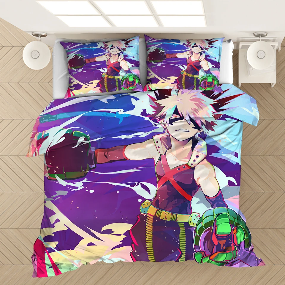 

My Hero Academia Comforter Bedding Set Anime 3D Print Duvet Covers Pillowcases Home Textile Luxury Cartoon Queen King Size Kids
