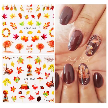 

26 Patterns Flower Series Nail Water Decals Stickers Self-Adhesive Christmas Maple Leaves Nail Art Transfer Decals Wraps Decors
