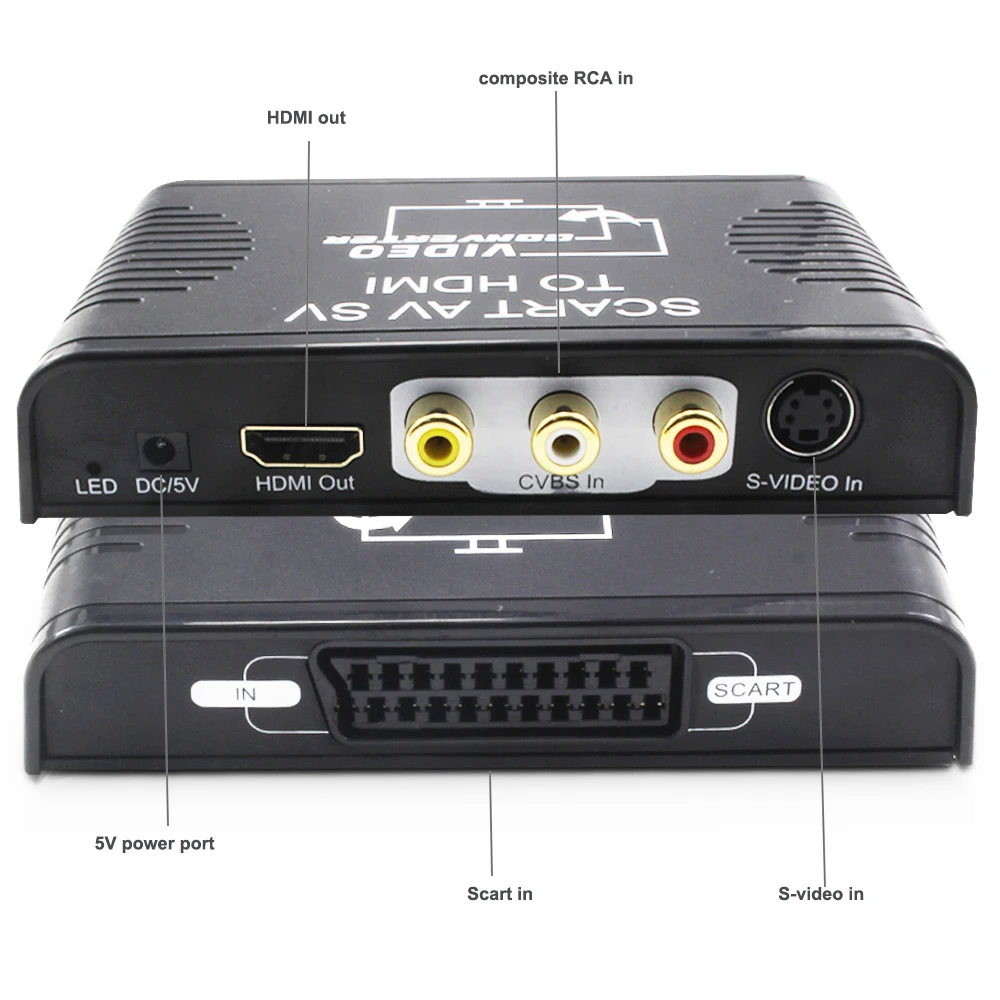 S- Ʈ AV Scart-HDMI ȯ ġ ڽ, 3-in-1 Scart + S- Ʈ AV RCA-HDMI ȯ