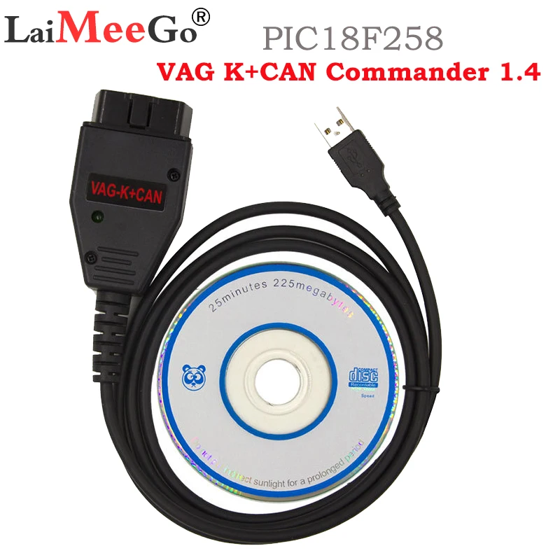 OBD2 автомобильный диагностический кабель для VAG K + CAN 1 4 с FTDI FT232RL PIC18F258 OBDII сканер