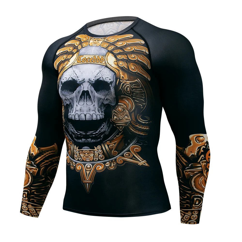 Быстросохнущая Мужская футболка Muay с длинным рукавом Rashguard компрессионная для