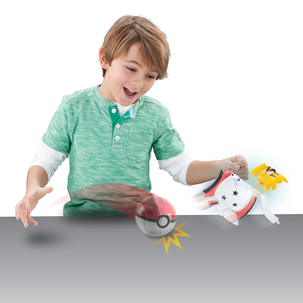 Pikachu Action Figure Cartoon Pop-up Pokemoner Deformation Poke Monster with doll Great Ball Ultra Reversible Ball Model Kid Toy