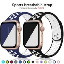 Soft Silicone Replacement Sport Band For Apple Watch 38mm 40mm Series 1 2 3 4 5 42mm 44mm Wrist Bracelet Strap For iWatch Sports