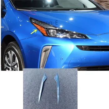 

For Toyota Prius 2019 2020 High Quality Front Head Light Lamp Detector Frame Stick Styling ABS Chrome Cover Trim Sticks 2pcs