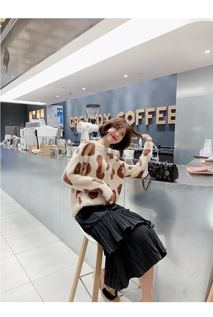 Customizable Spring New Style High-waisted Cake Dress Women's Mid-length Flounced Pleated Skirt F5732