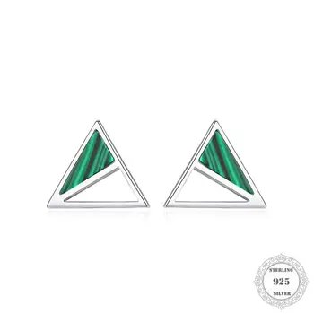 

Malachite Earrings Women 's Triangle Earrings 925 Sterling Silver 2020 New Earrings Men and Women' S Gifts