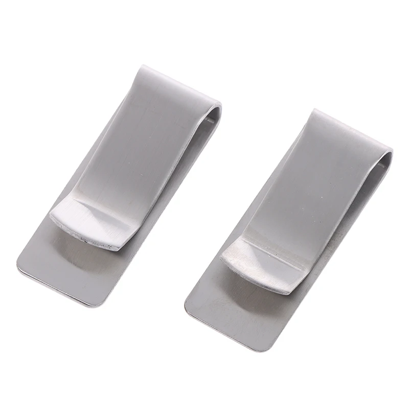 Clip plateado de acero inoxidable de alta calidad para dinero, bolsillo delgado de doble cara, porta tarjetas de crédito y identificación