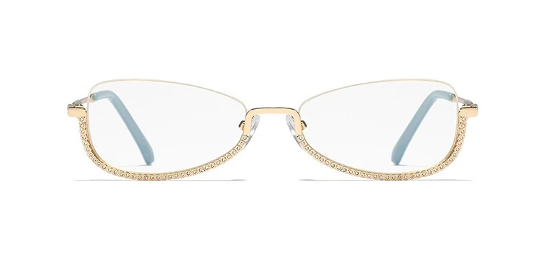 48024 Half Frame Diamond Glasses Frames Men Women Optical Fashion Computer Glasses