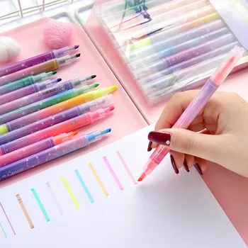 

1Pcs Dual Head Pastel Starry Constellation Art Marker Pens Fluorescent Liquid Marker Pens School Stationery Journal Supplies