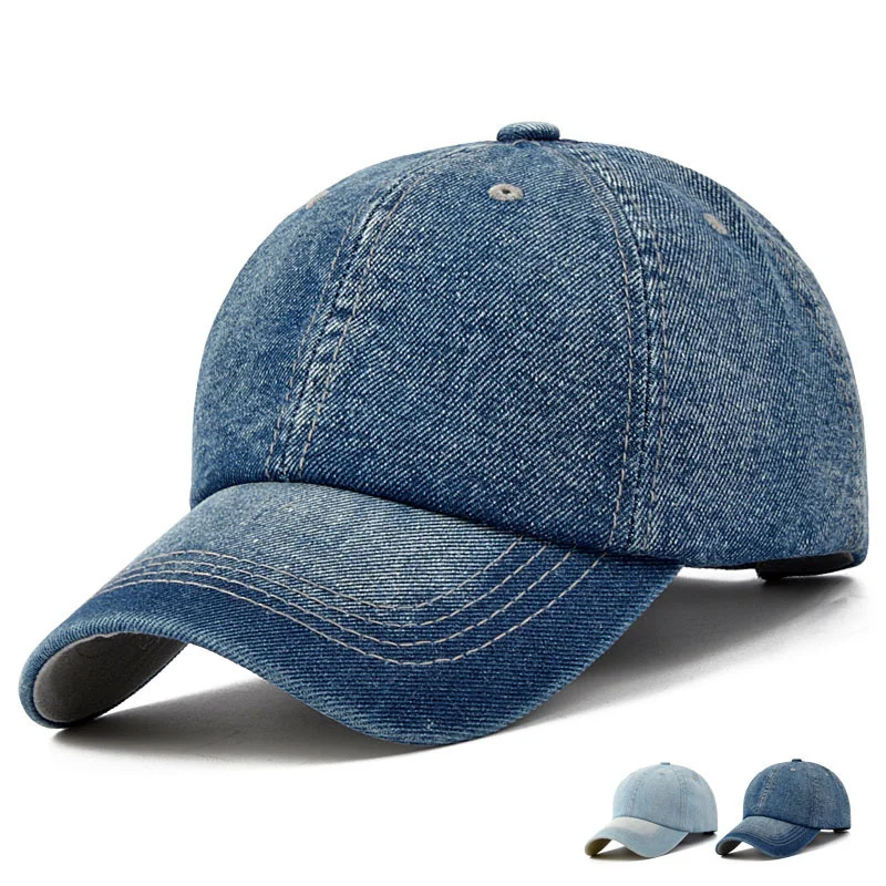 Новая брендовая однотонная джинсовая Бейсбольная Кепка Snapback мужские женские шапки Мытые ковбойские шапки Bone летние хип-хоп джинсы кепка Casquette Gorras