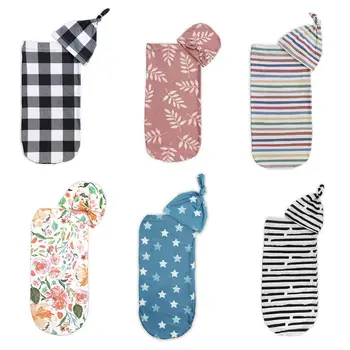

Baby Wrap Sleeping Bag Cute Blanket with Hat Swaddle Set Newborn Anti-shock Soft Skin-friendly Towel Infant Gift
