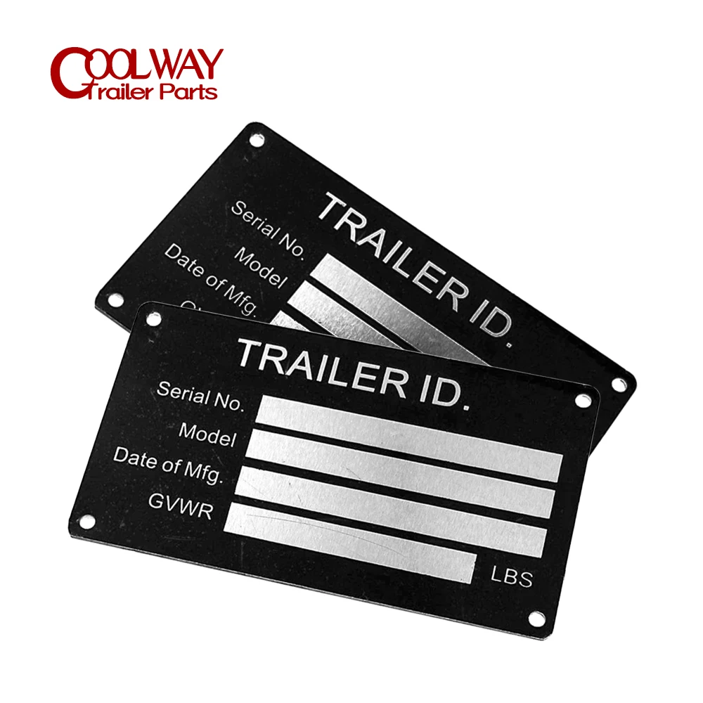 CUSTOM ENGRAVED Aluminum Trailer ID Tag Vin Plate Serial GVWR Medical New  USA