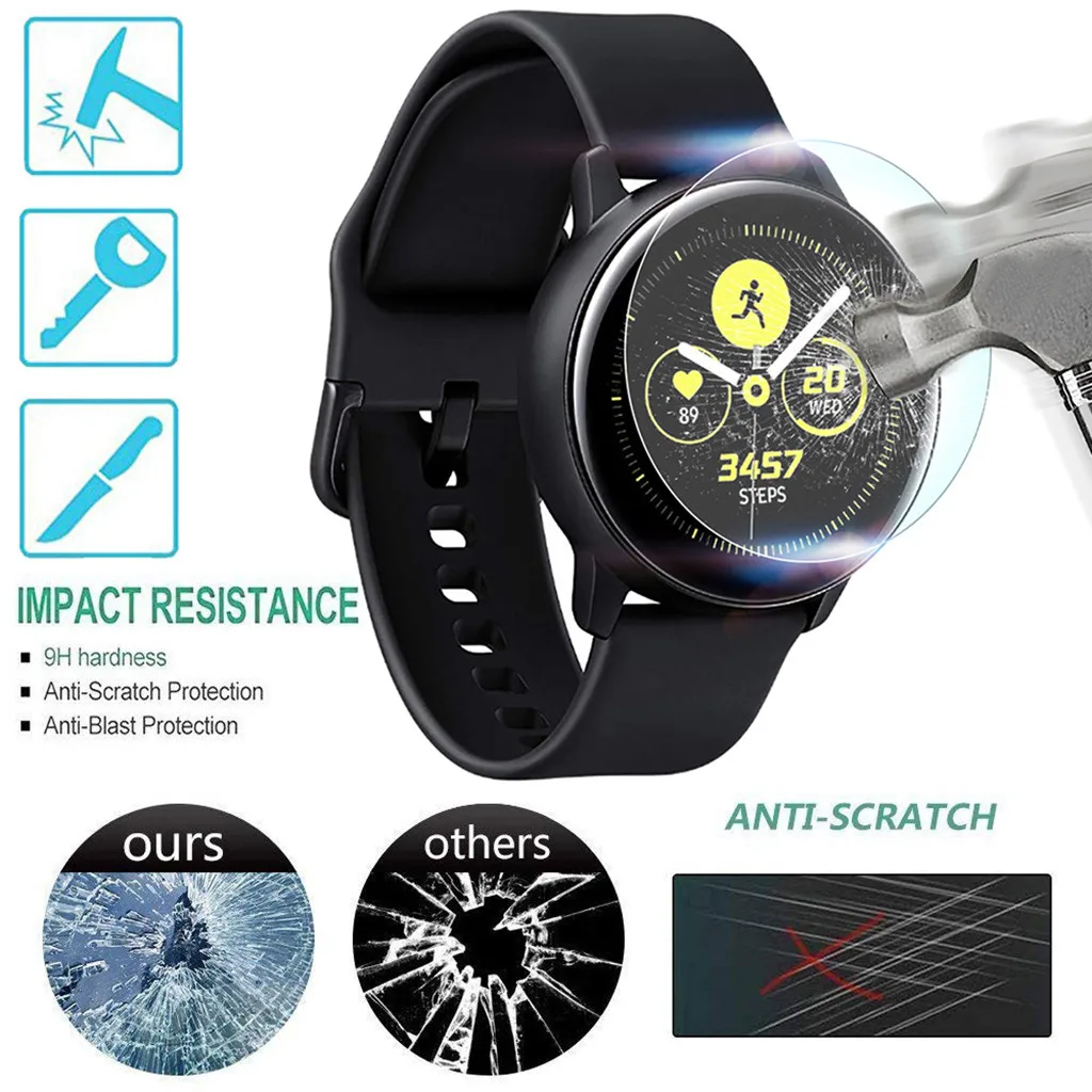 Закаленное стекло для samsung Galaxy Watch активная пленка 9h glas защитная пленка vidrio templado para reloj Bubble Free