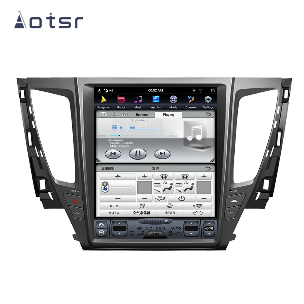 Perfect Tesla Style Android 8.1 GPS Navigation DVD Player For Mitsubishi Pajero 2016-2019 Car Auto Radio Stereo Multimedia Unit Player 4
