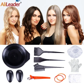 

Leeons Salon Hair Color Bowl Comb Brush 10Sets Hair Dyeing Cream Bowl Coloring Brush Comb Hairdressing Dyeing Bowl Brushes Set