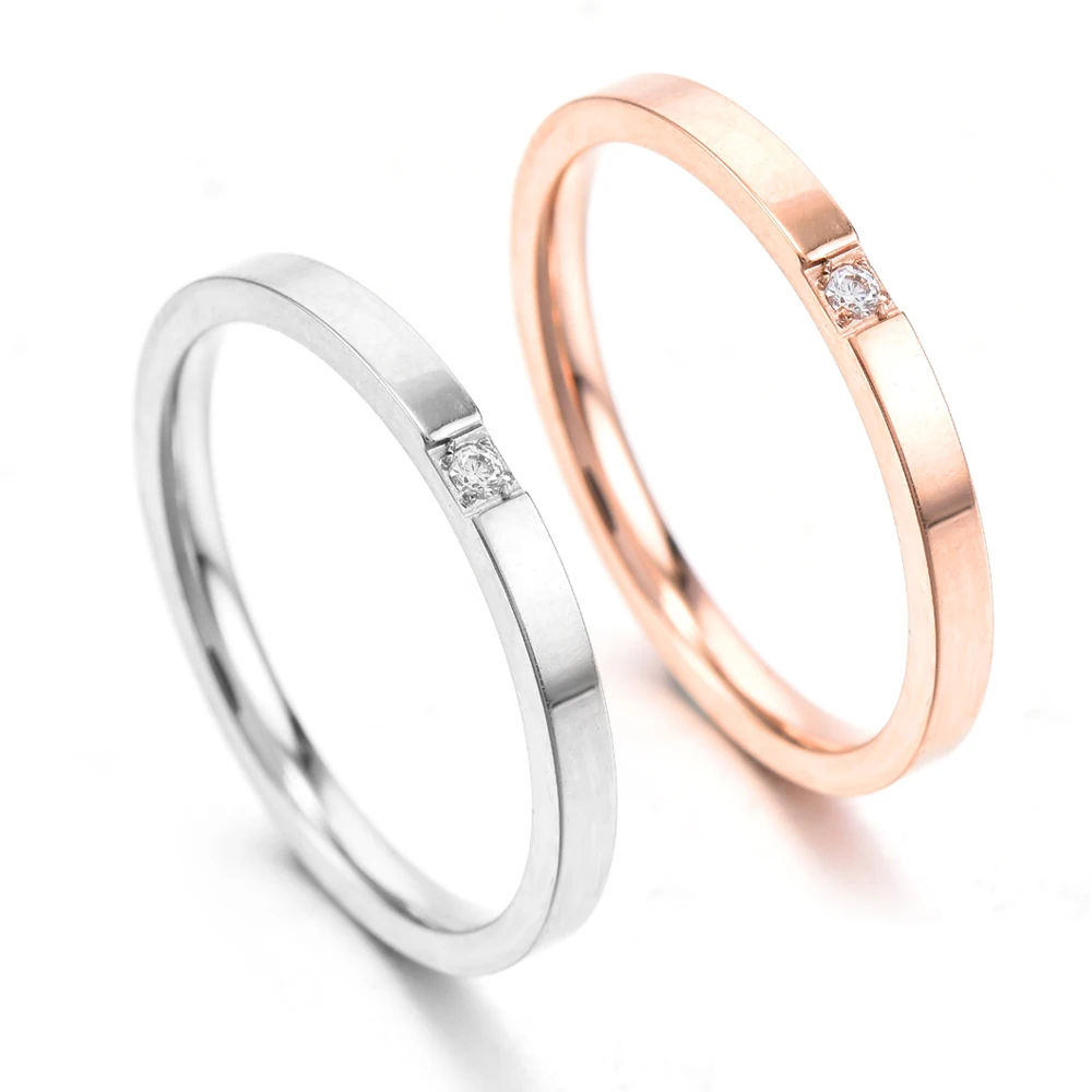 Anillo de pareja de acero inoxidable liso para mujer y hombre, regalos de joyería para boda, Bisutería
