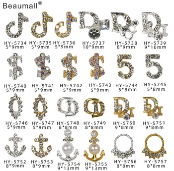 

10pcs/lot, 3d Nail Art Alloy With AB Sides Crystal Rhinestones Nail Tips Decorations