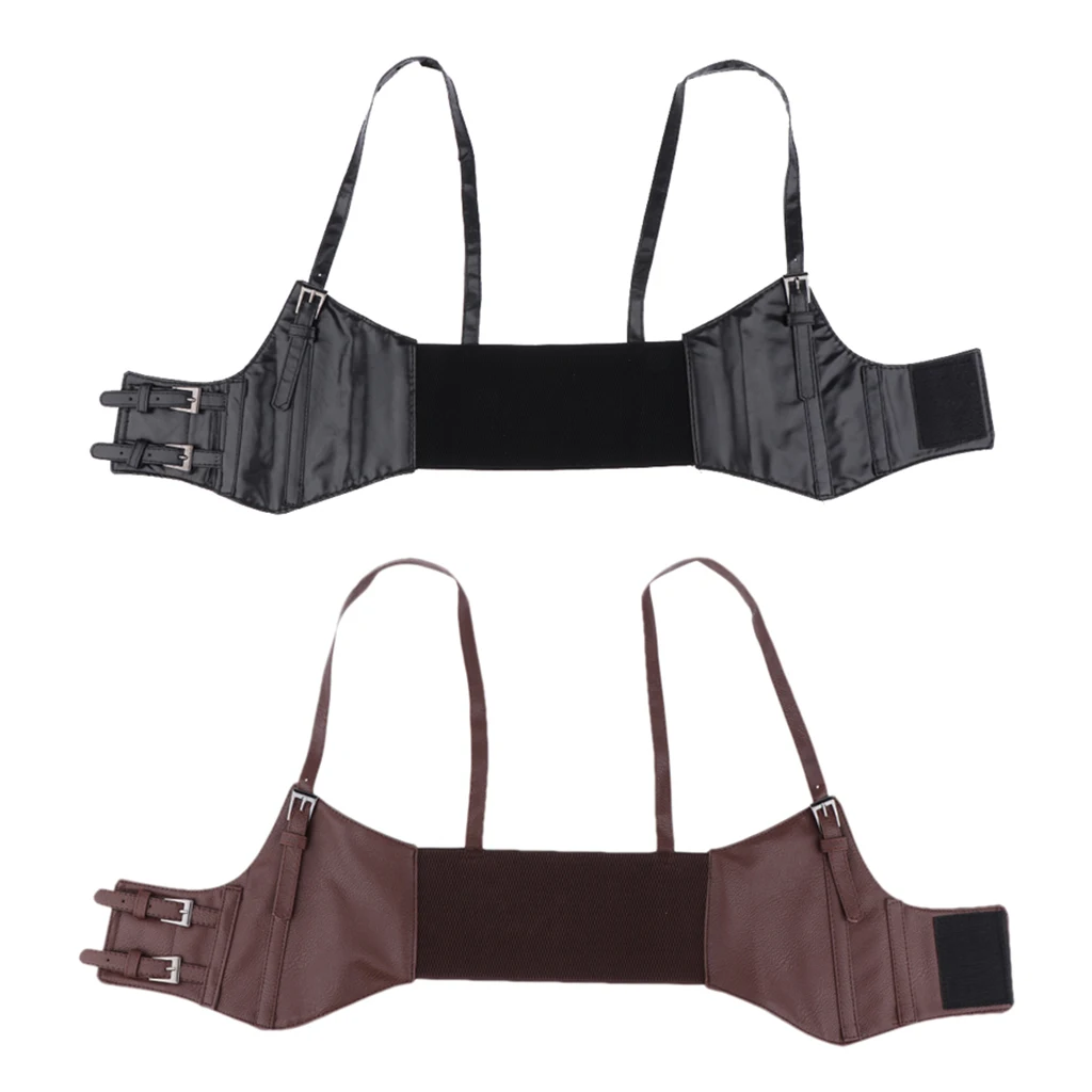Fashion women night clue costume pu Leather punk Sexy Underbust Waist Belt Corset Brown bra