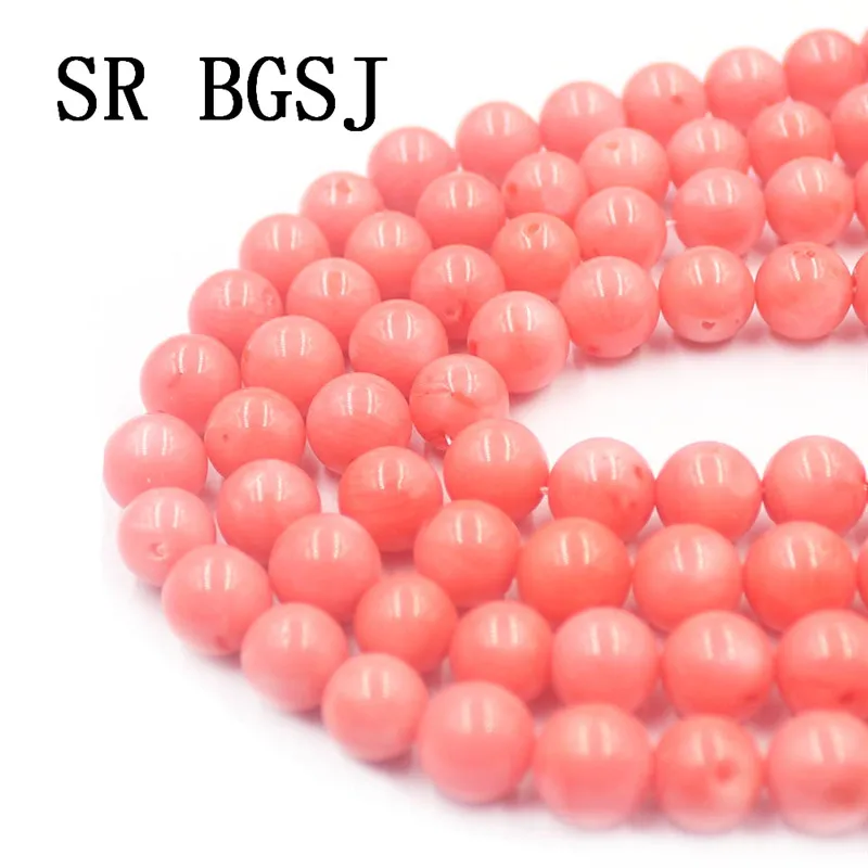 Free Shipping 9 11MM Jewelry Making Diy Bracelet Necklace Round Natural Pink Coral Beads 15&quot|Бусины| |