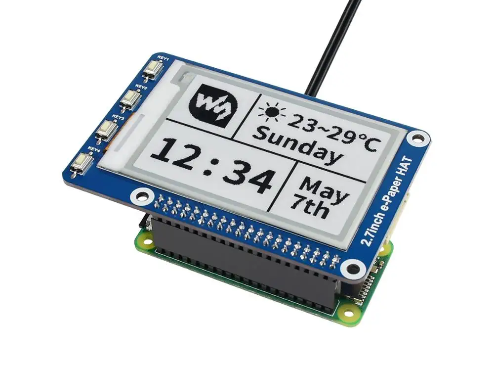 Waveshare 2 7 'E paper 264x176 дюйма E Ink display HAT для Raspberry Pi 2B/3B/Zero W цвет: черный белый интерфейс