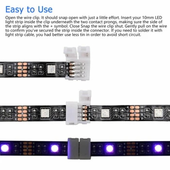 

Magnet LED Strip Connectors Connected 4Pin 10mm Fireproof For 5050 RGB Lighting Parts 72W Max Wattage