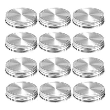 

Mason Jar Lids,12 Pack Polished Surface,Reusable and Leak Proof,Storage Caps with Silicone Seals